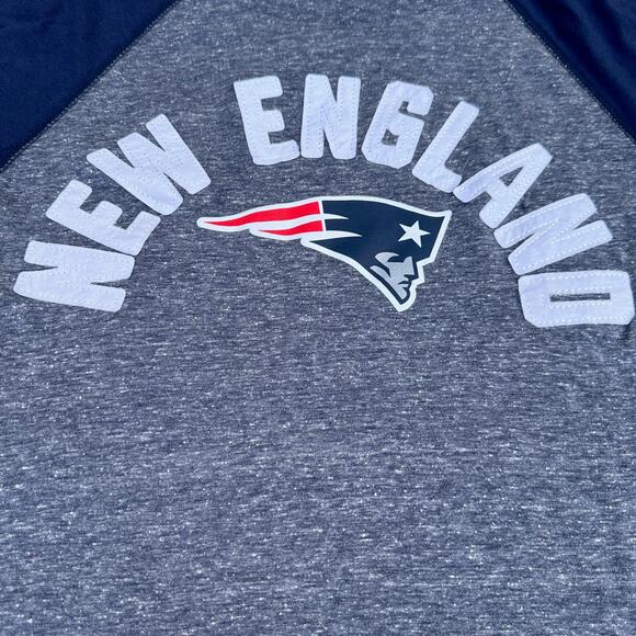 Mens New England Patriots Fanatics Heather Navy Arc Long Sleeve T-Shirt Large - Picture 9 of 12